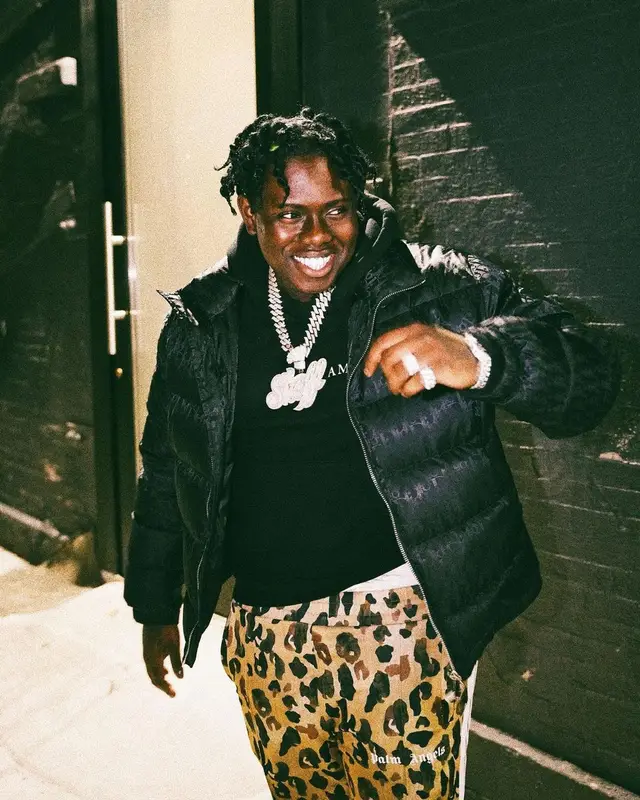 Sheff G outfit in Dior, Amiri, and Palm Angels, 2021