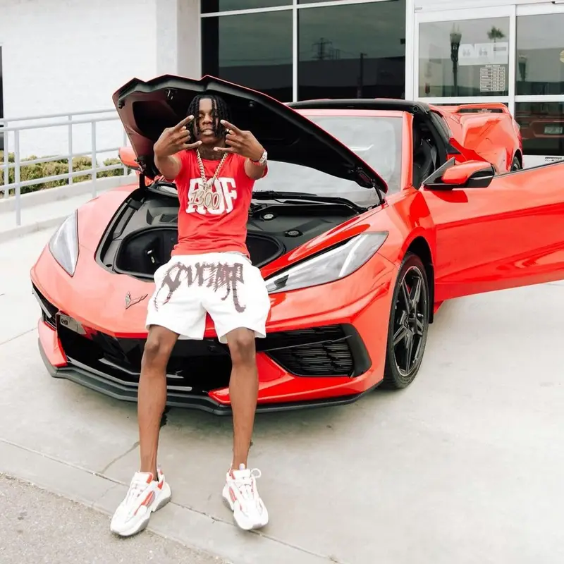 Polo G outfit in Polo G Merch and Amiri, 2021