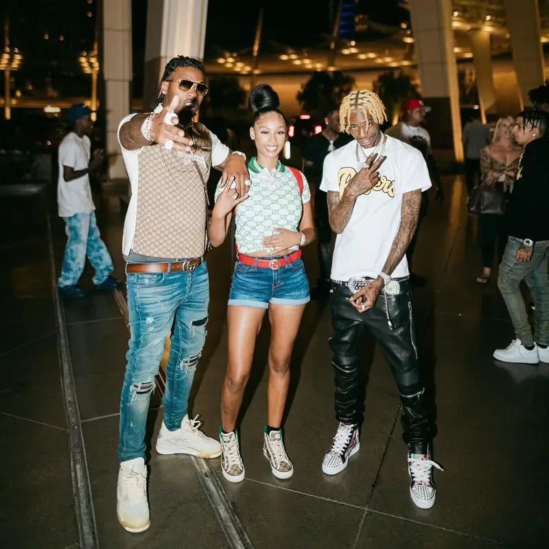 Soulja Boy outfit in Amiri, Christian Louboutin, and B.B. Simon, 2021