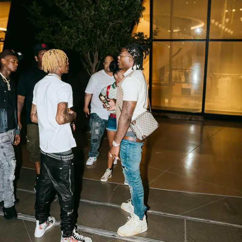 Soulja Boy outfit in Amiri, Christian Louboutin, and B.B. Simon, 2021