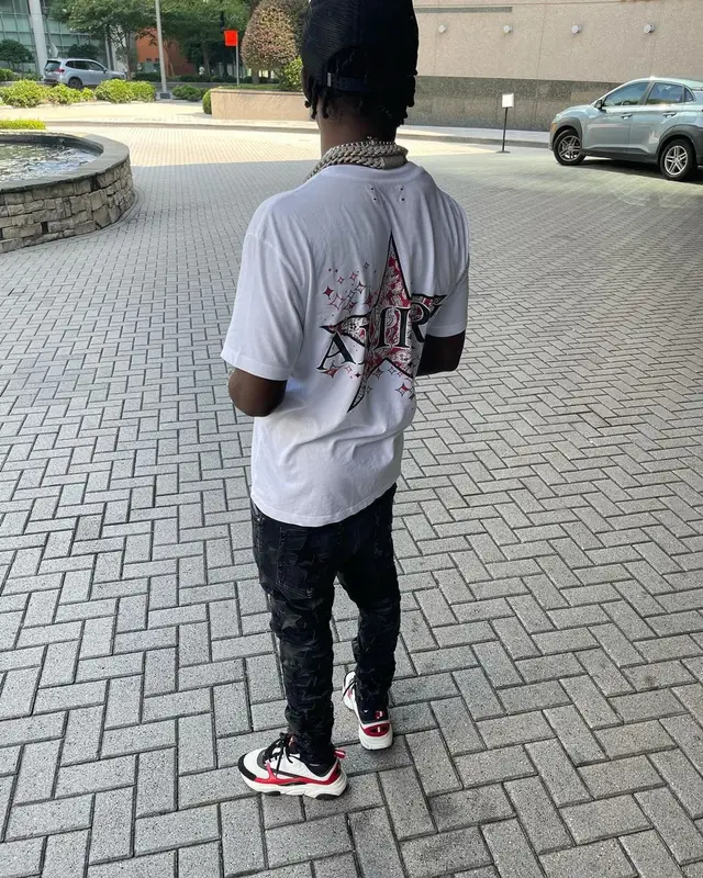 Jackboy outfit in Chemist, Dior, and Amiri, 2021