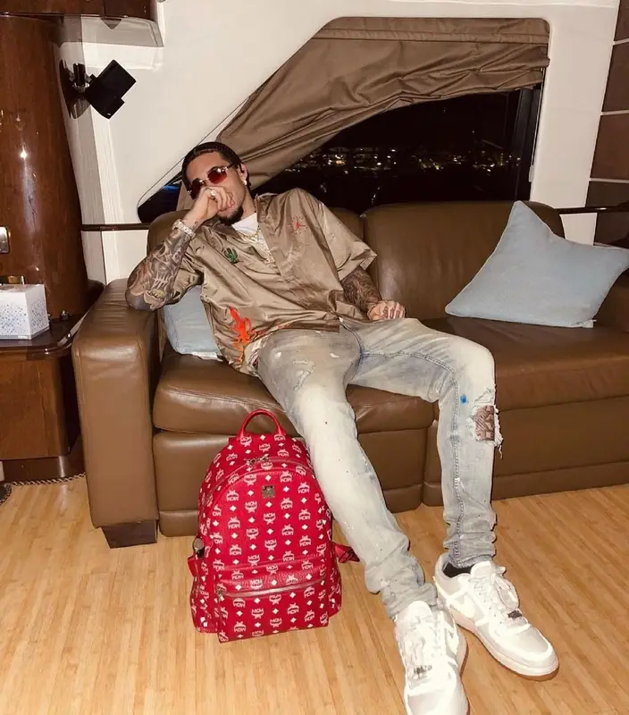 LiAngelo Ball outfit in Jordan, Serenede, and Travis Scott Merch, 2021