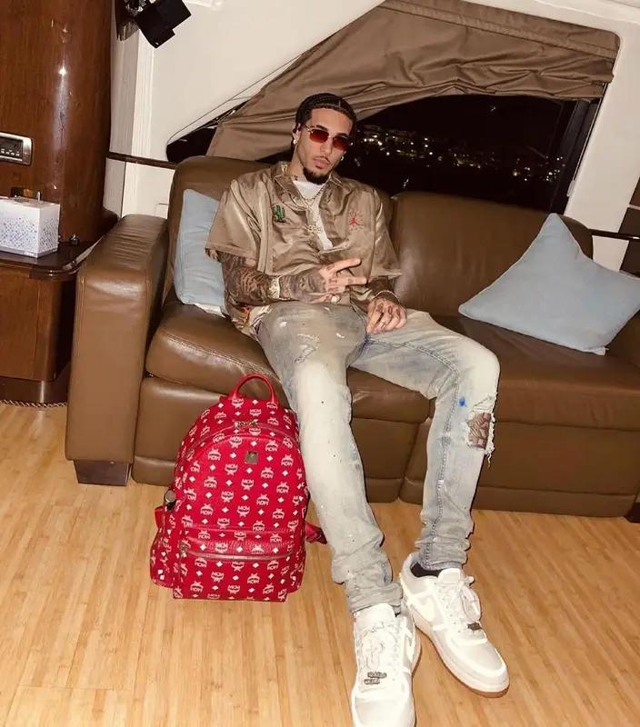 LiAngelo Ball outfit in Jordan, Serenede, and Travis Scott Merch, 2021