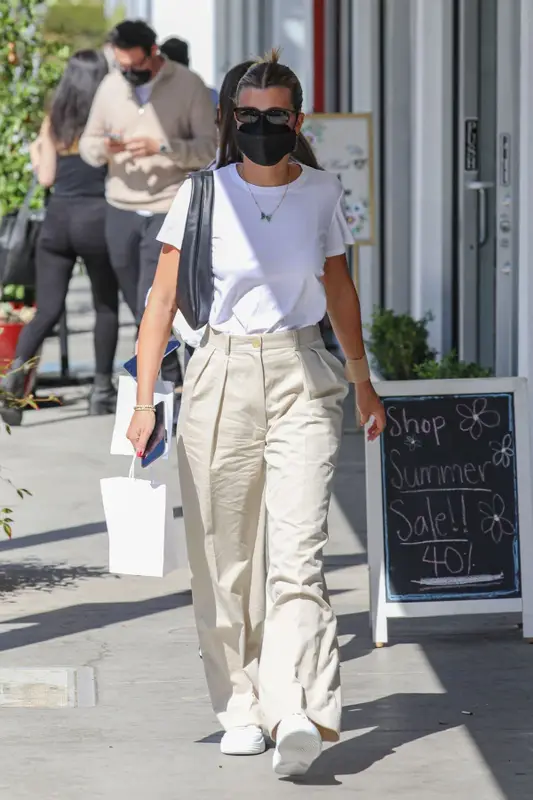 Sofia Richie outfit in The Row, The Attico, and Linda Farrow, 2021