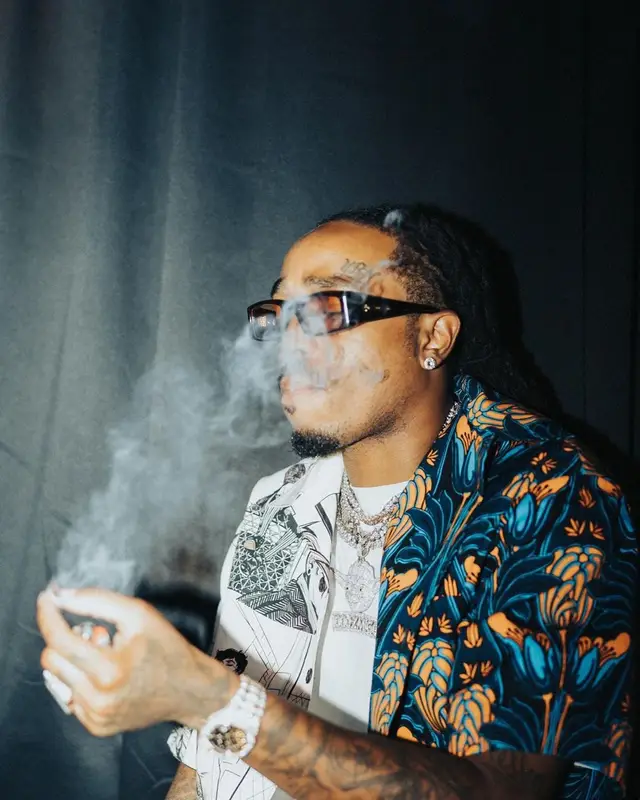 Quavo outfit in Prada, Gallery Dept., and Louis Vuitton, 2021
