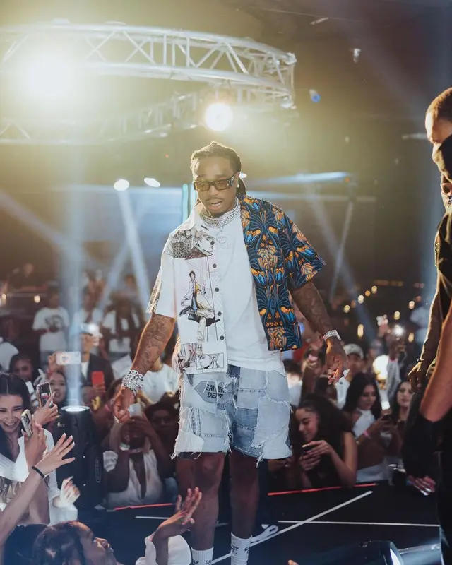 Quavo outfit in Prada, Gallery Dept., and Louis Vuitton, 2021