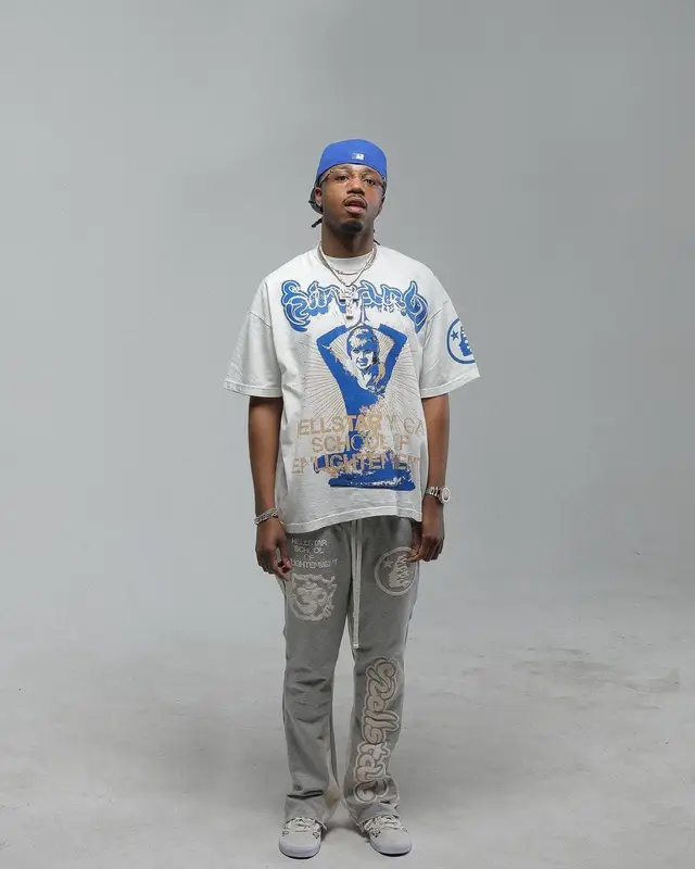 Metro Boomin outfit in Hellstar and Vans, 2021