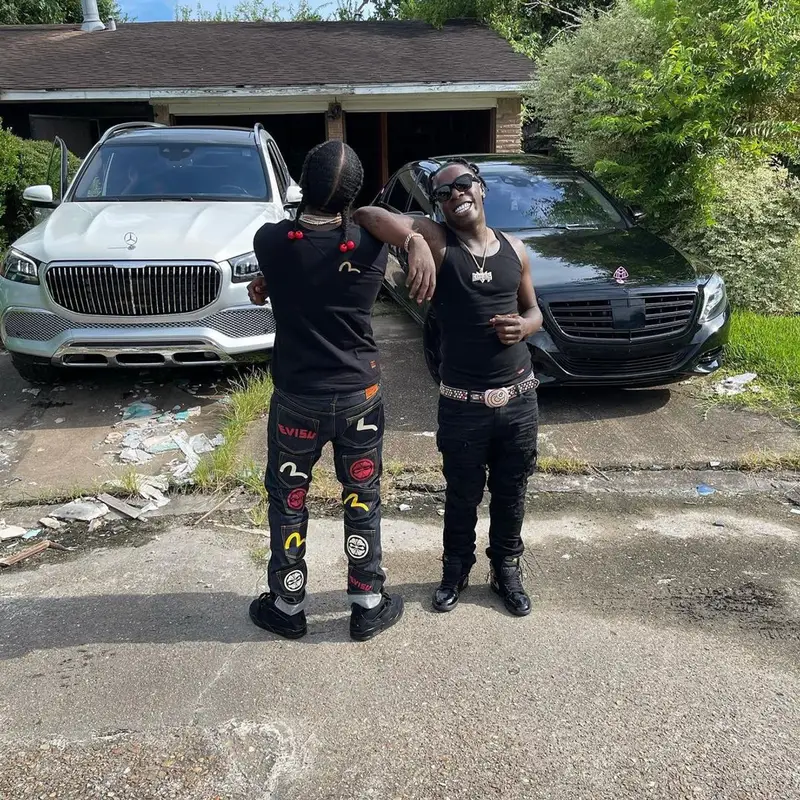 Sauce Walka outfit in Evisu, Jordan, and Supreme, 2021