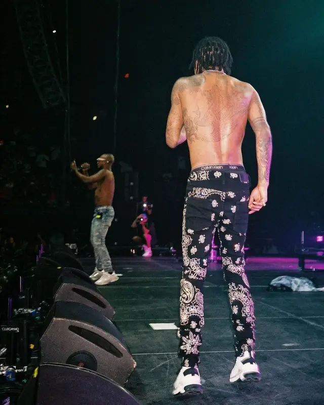 Swae Lee outfit in Amiri, Chanel, and Calvin Klein, 2021