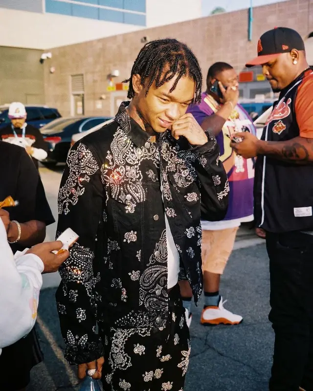 Swae Lee outfit in Amiri, Chanel, and Calvin Klein, 2021
