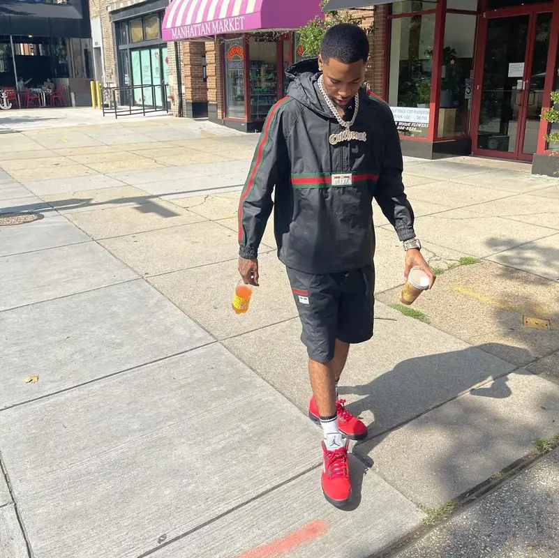 Key Glock outfit in Gucci and Jordan, 2021