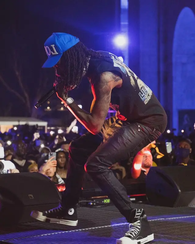 Wiz Khalifa outfit in Rick Owens and Converse, 2021