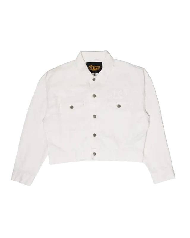Drew House Cropped Selvedge Trucker White Jacket $348
