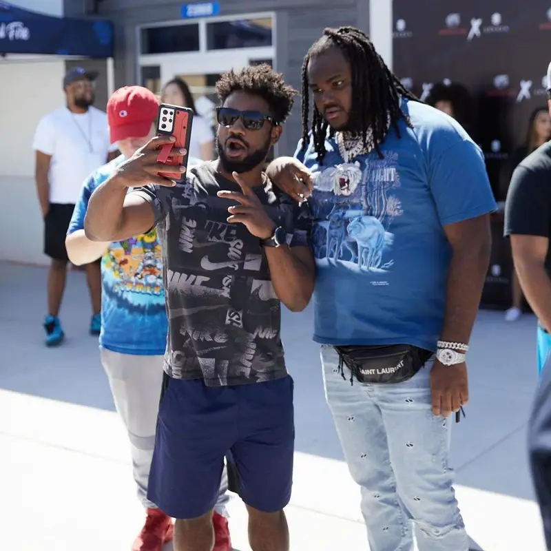 Tee Grizzley outfit in Amiri, Jordan, and Saint Laurent, 2021