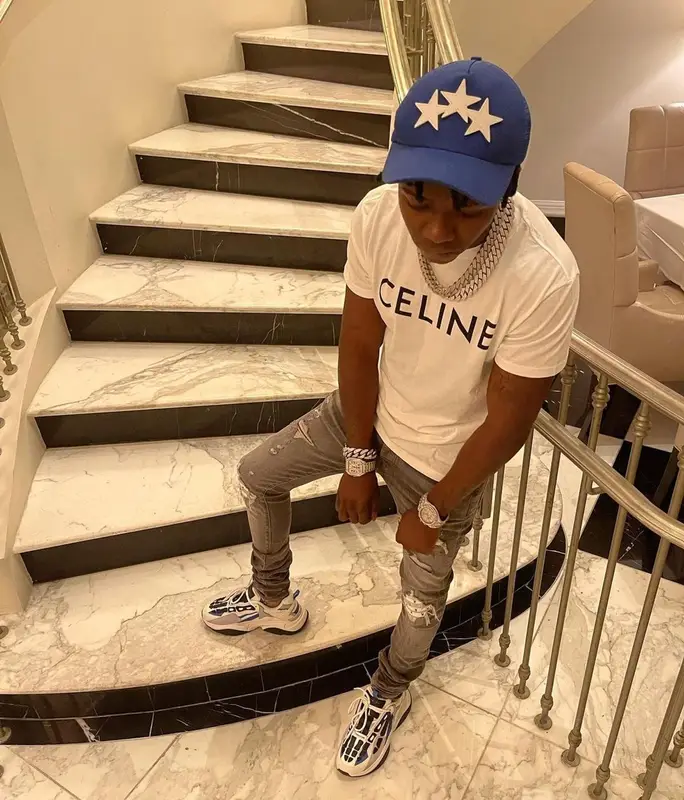 Jackboy outfit in Celine, Playboy, and Amiri, 2021