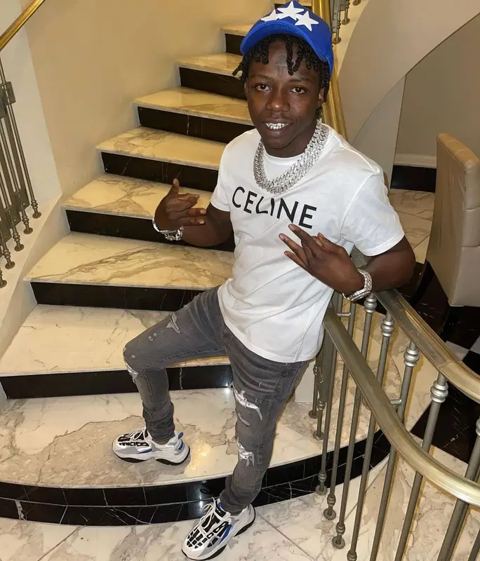 Jackboy outfit in Celine, Playboy, and Amiri, 2021