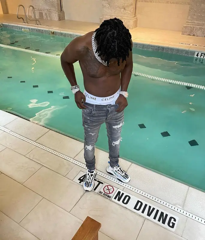Jackboy outfit in Celine, Playboy, and Amiri, 2021
