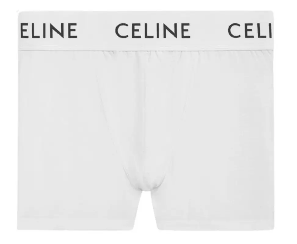 Celine Logo Cotton Jersey White Boxers