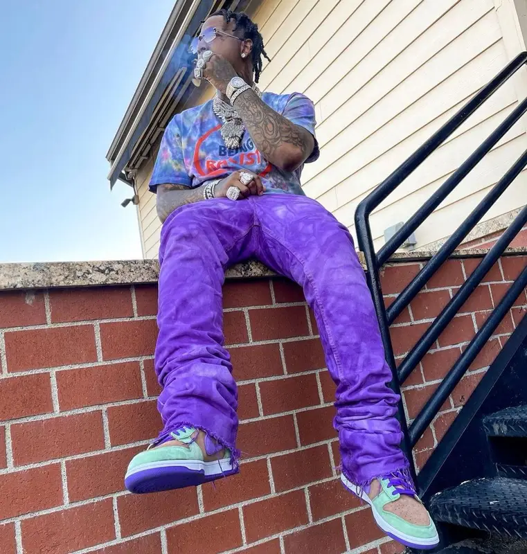 Moneybagg Yo outfit in Gallery Dept. and Nike, 2021