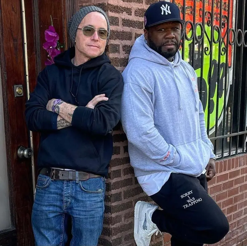 50 Cent outfit in Sorry I Was Trapping, Louis Vuitton, and New Era, 2021