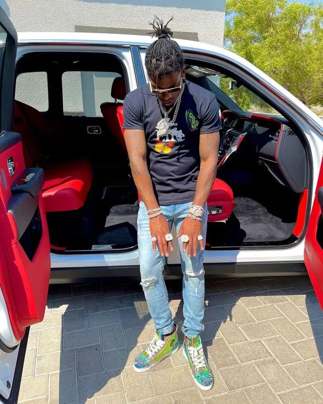 CJ So Cool outfit in FashionNova, Christian Louboutin, and Louis Vuitton, 2021