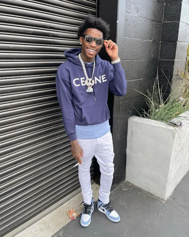 Quando Rondo outfit in Amiri, Nike, and Celine, 2021