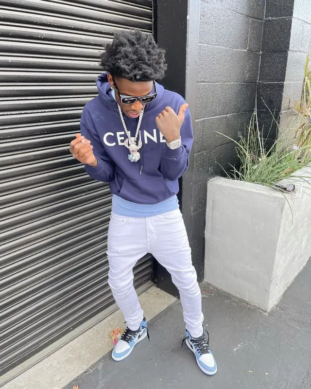 Quando Rondo outfit in Amiri, Nike, and Celine, 2021