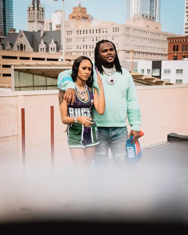 Tee Grizzley outfit in Amiri, 2021