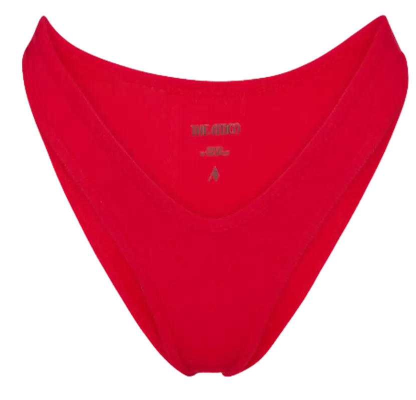 The Attico Ribbed Red Bikini Bottom $150