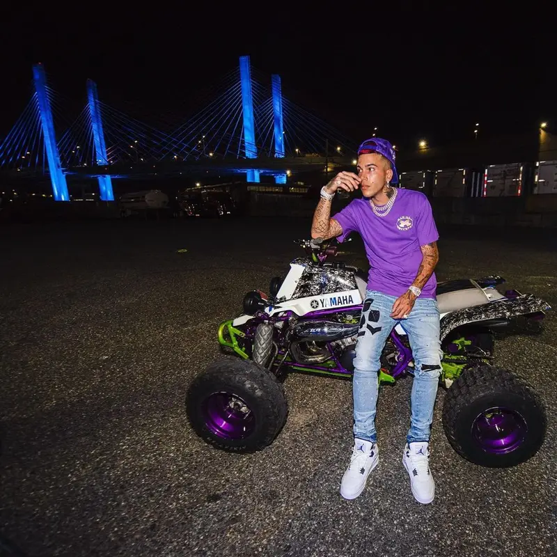Sfera Ebbasta outfit in Marino Infantry, Amiri, and Jordan, 2021