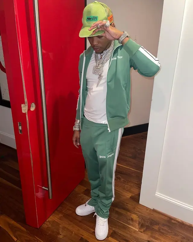 Lil Migo outfit in Palm Angels and Nike, 2021