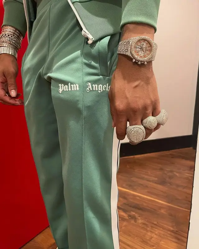Lil Migo outfit in Palm Angels and Nike, 2021