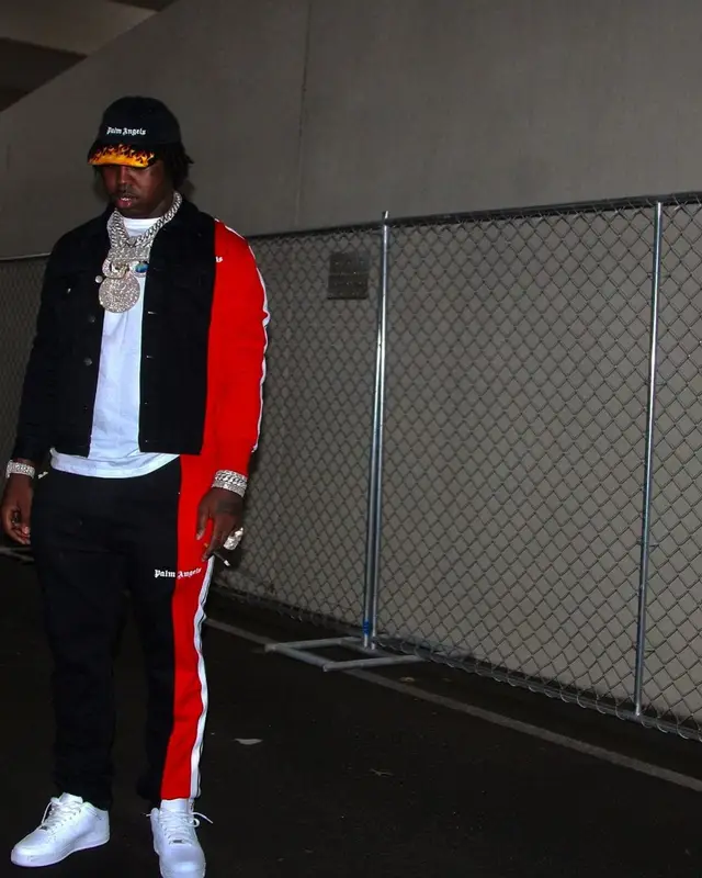 EST Gee outfit in Nike and Palm Angels, 2021