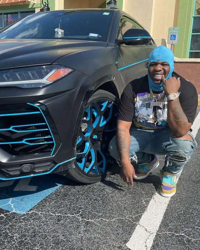 Maxo Kream outfit in Amiri and Jordan, 2021