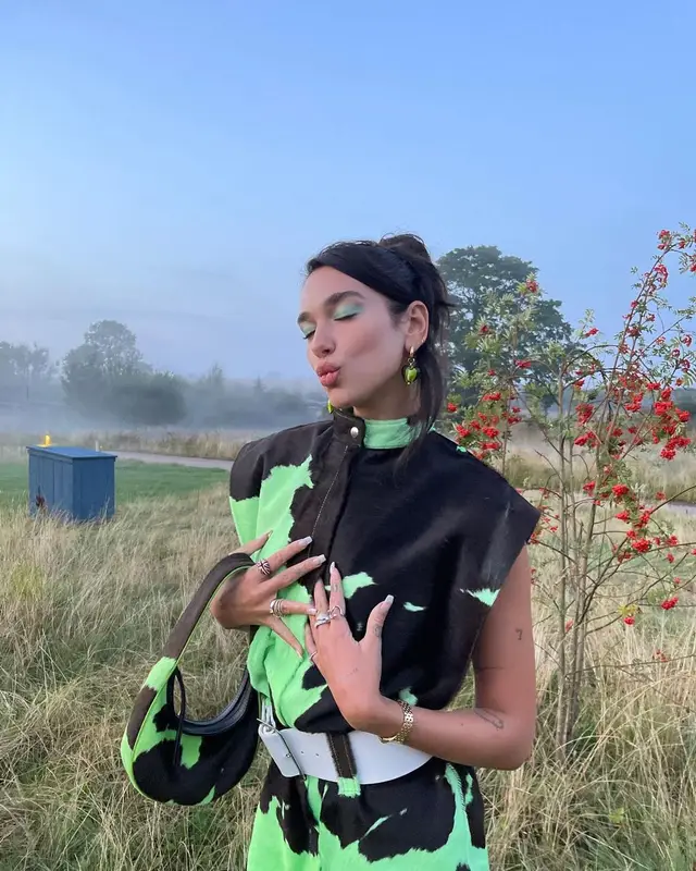 Dua Lipa outfit in Cartier, Mayol, and Mowalola, 2021