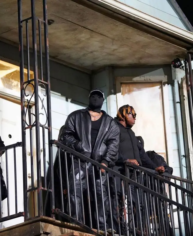 Kanye West outfit in Balenciaga and Legendary 6, 2021