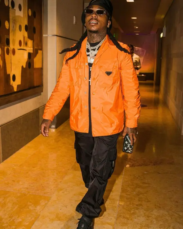 Jacquees outfit in Prada, 2021