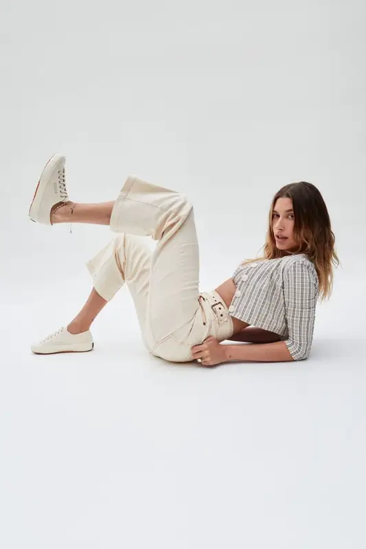Hailey Bieber outfit in Lisa Marie Fernandez and Superga, 2021