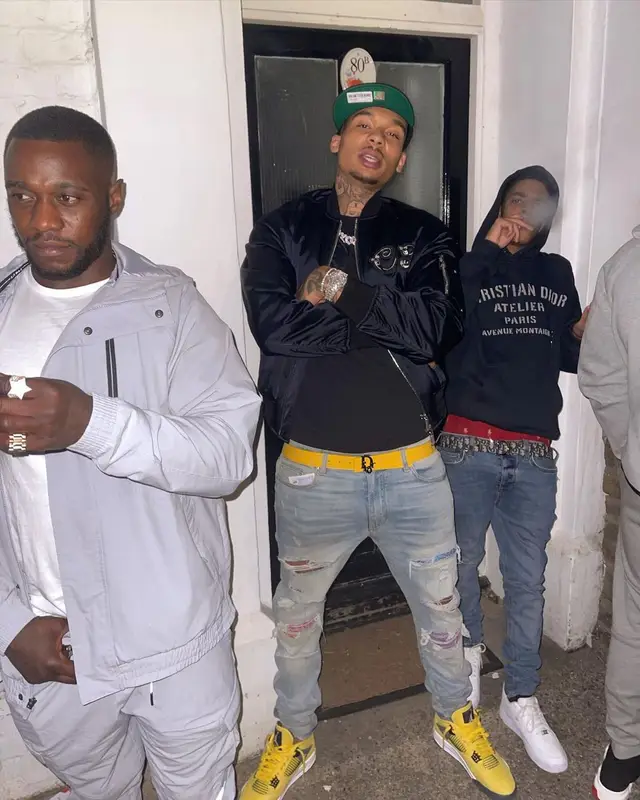 Fredo outfit in Dior, Amiri, and New Era, 2021