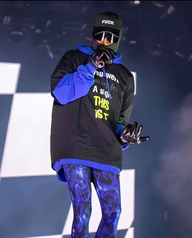 Playboi Carti outfit in Rick Owens and Vetements, 2021
