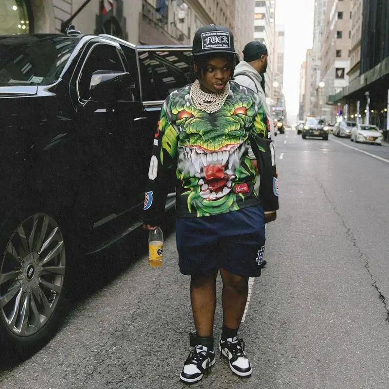 42 Dugg outfit in Supreme, Nike, and Chrome Hearts, 2021