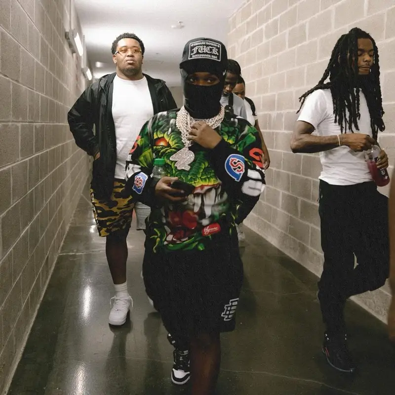 42 Dugg outfit in Supreme, Nike, and Chrome Hearts, 2021