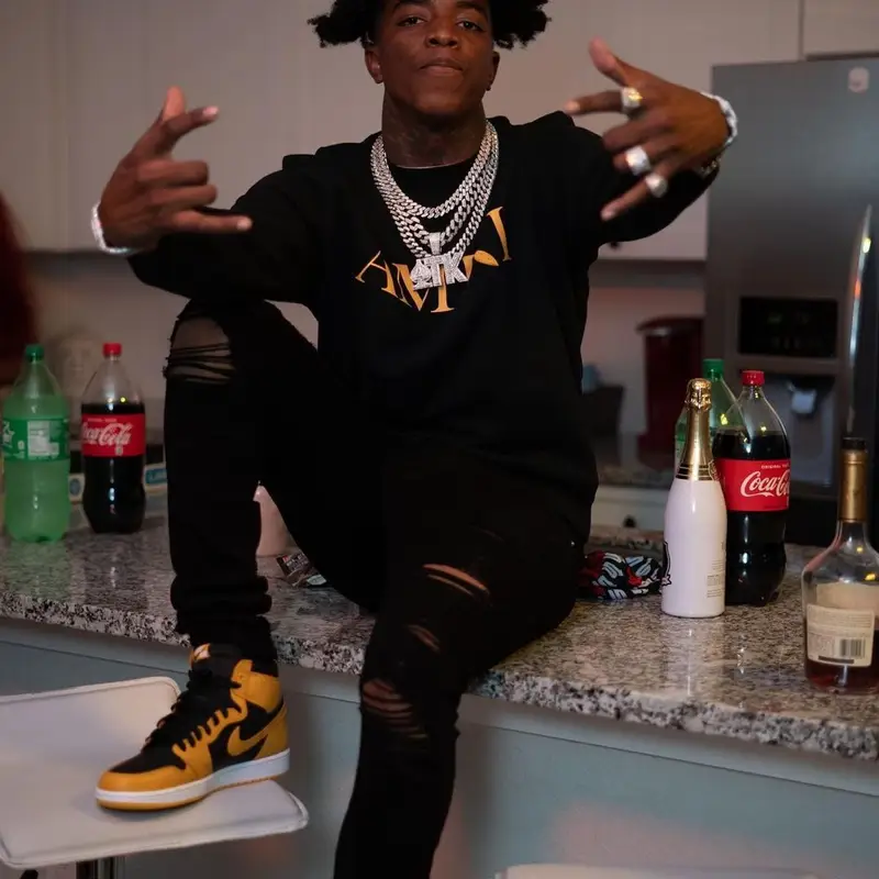 Yungeen Ace outfit in Amiri, Nike, and Playboy, 2021