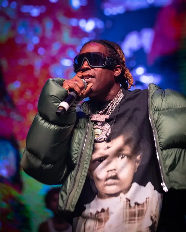 Don Toliver outfit in Rick Owens, Kanye West Merch, and GCDS, 2021