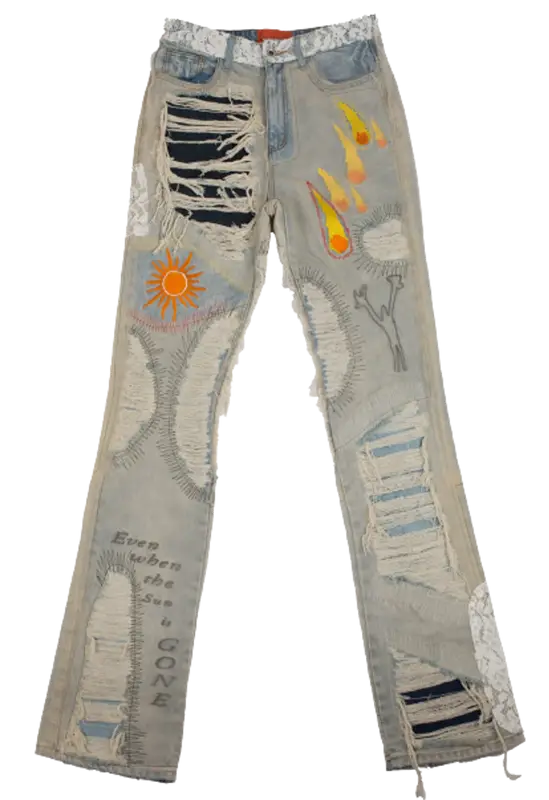 Who Decides War Sunshower Overlay Denim Jeans | WHAT'S ON THE STAR?