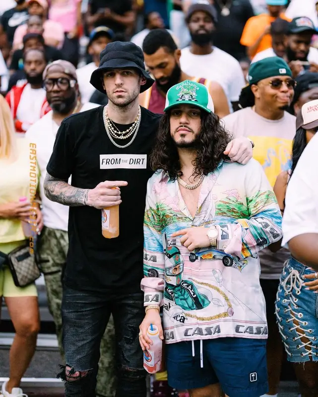 Russ outfit in Palm Angels and Casablanca, 2021