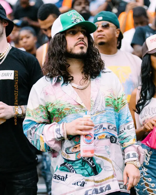 Russ outfit in Palm Angels and Casablanca, 2021