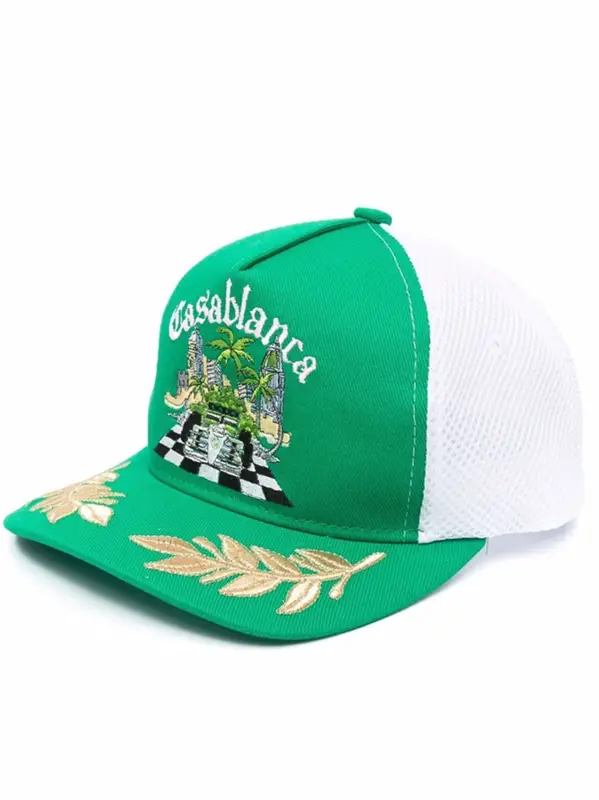 Casablanca Logo Green Baseball Cap $218