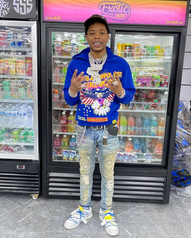 Lil Migo outfit in Awful Lot of Cough Syrup, Dior, and Gucci, 2021