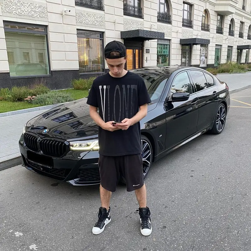 Rocket outfit in Vlone, Champion, and Vetements, 2021